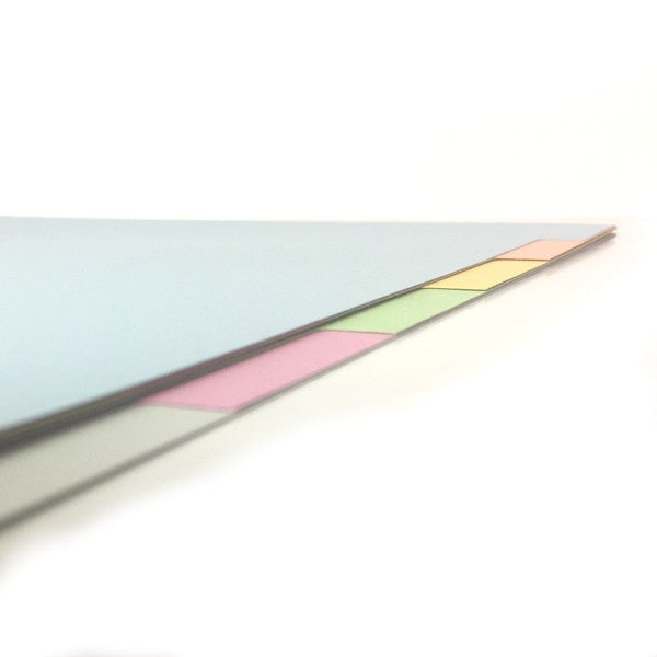 Tabbladen A4 in gekleurd karton 165g, pastel - 6-delig