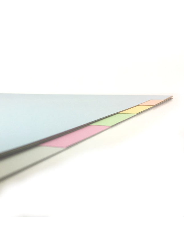 Tabbladen A4 in gekleurd karton 165g, pastel - 6-delig
