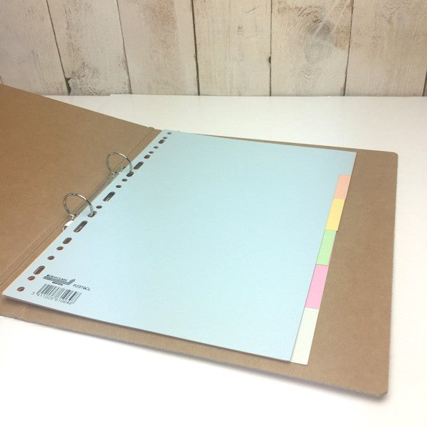 Tabbladen A4 in gekleurd karton 165g, pastel - 6-delig