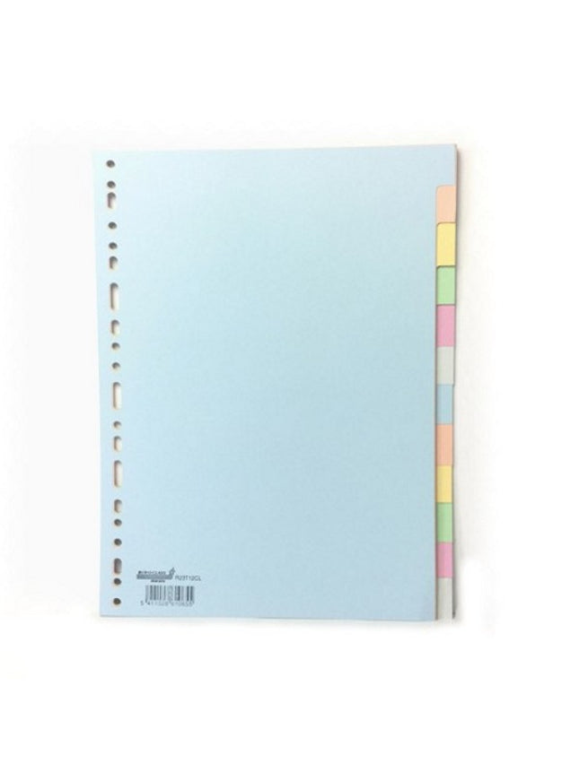 Tabbladen A4 in gekleurd karton 165g, pastel - 12-delig
