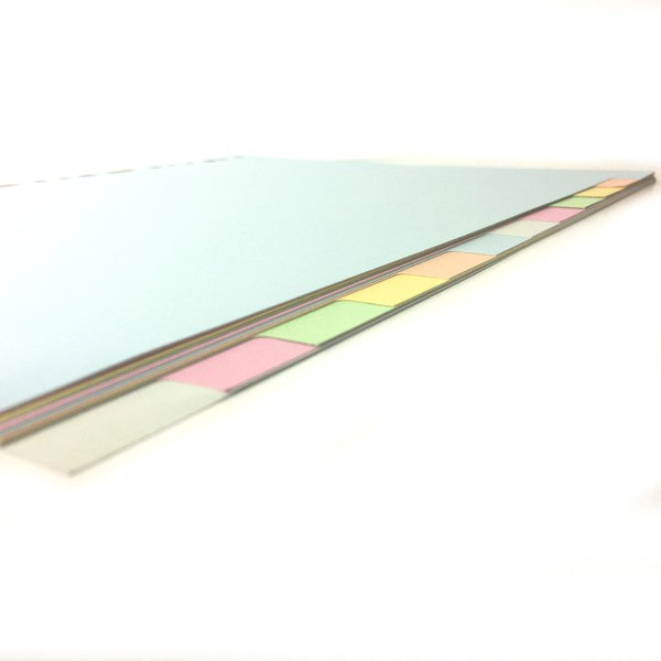 Tabbladen A4 in gekleurd karton 165g, pastel - 12-delig