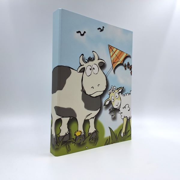 Ringmap recycled karton - koe en schaap