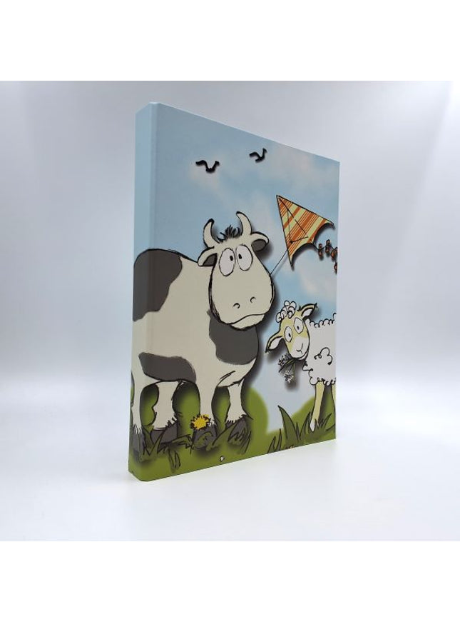 Ringmap recycled karton - koe en schaap