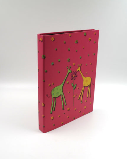 Ring binder recycled cardboard - 2 giraffes