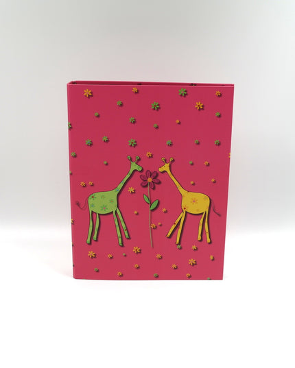 Ring binder recycled cardboard - 2 giraffes