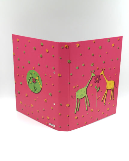 Ring binder recycled cardboard - 2 giraffes