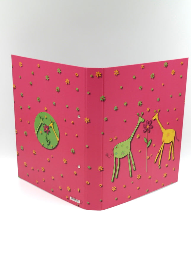 Ringmap recycled karton - 2 giraffen