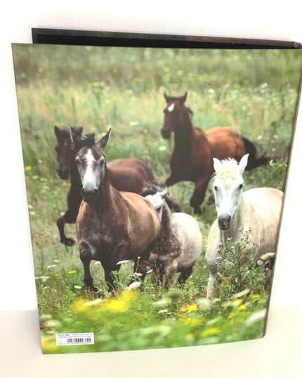 Classeur à anneaux en carton recyclé - collage de chevaux