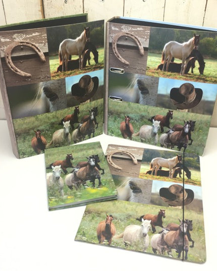 Ringmap recycled karton - paarden collage
