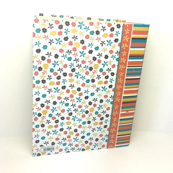 Ringmap recycled karton - kleine bloemen