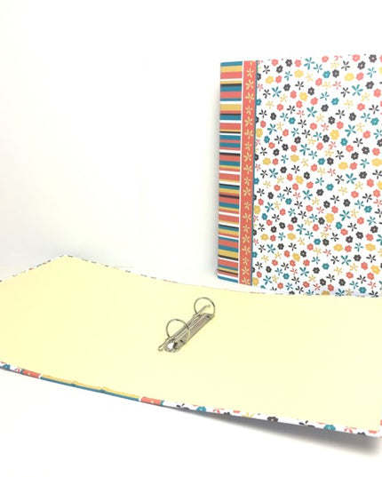 Ringmap recycled karton - kleine bloemen