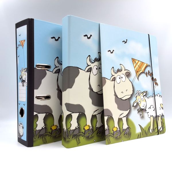 Ringmap recycled karton - koe en schaap
