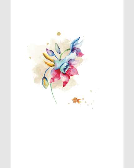 Wenskaart vaas met bloemen (F15205)