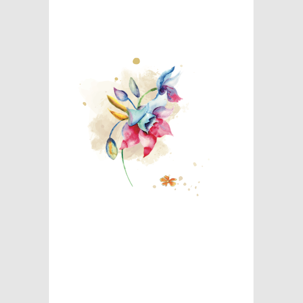 Wenskaart vaas met bloemen (F15205)
