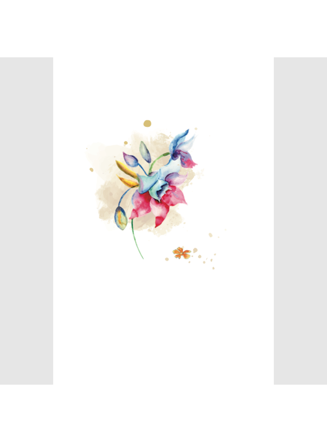 Wenskaart vaas met bloemen (F15205)