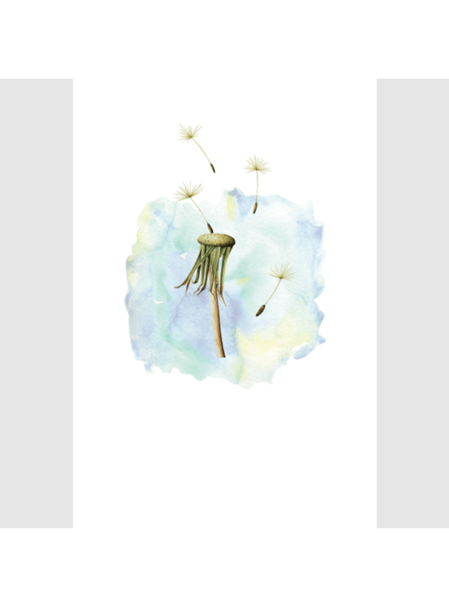 Wenskaart paardenbloem condoleance (F15206)