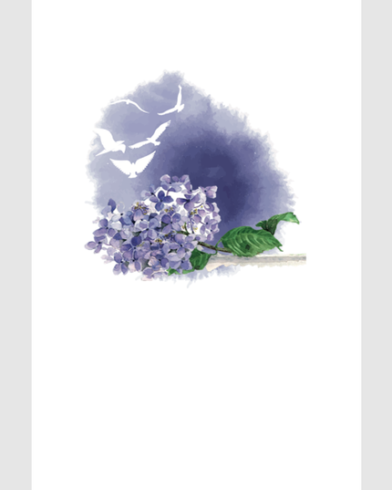 Wenskaart hortensia condoleance (F15210)