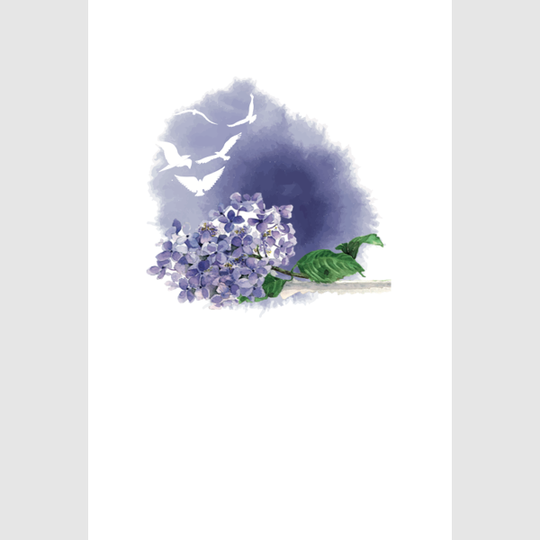 Wenskaart hortensia condoleance (F15210)