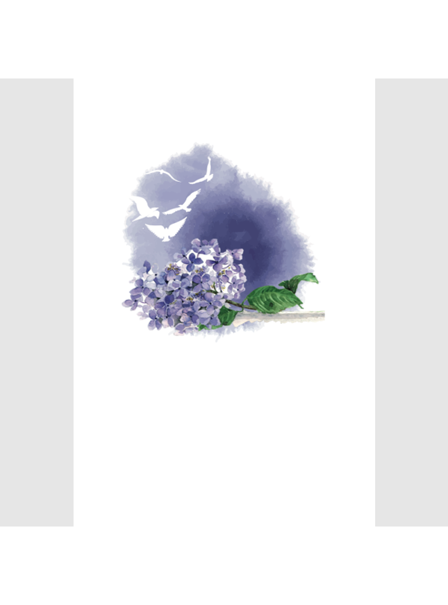 Carte de condoléances Hortensia