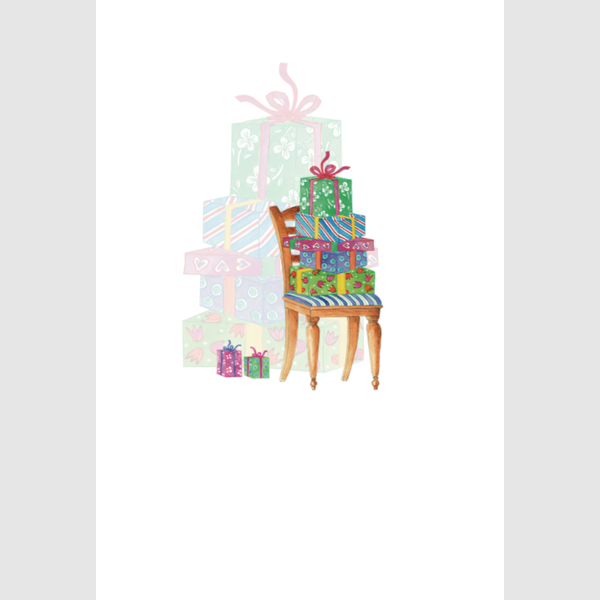Wenskaart stoel met cadeau (F15217)