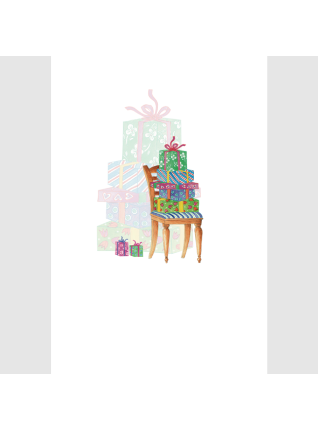 Wenskaart stoel met cadeau (F15217)