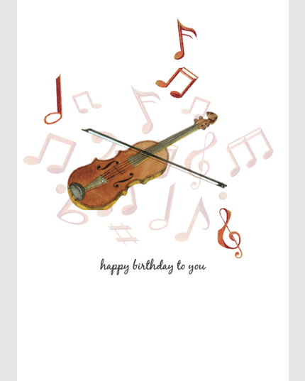 Wenskaart viool, happy birthday (F15228)