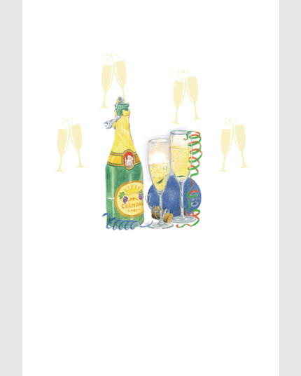 Wenskaart champagne (F15237)