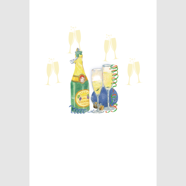 Wenskaart champagne (F15237)
