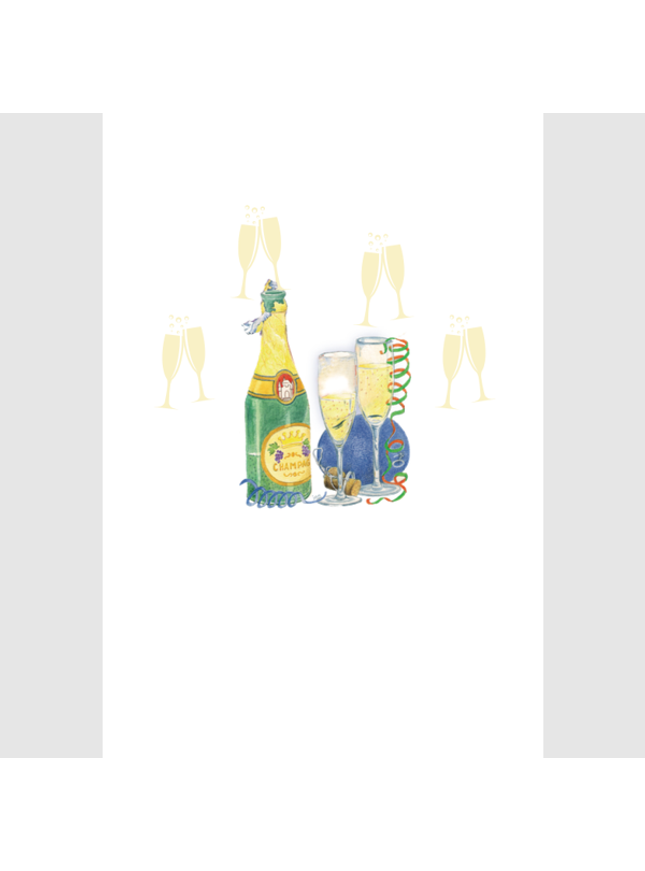 Wenskaart champagne (F15237)