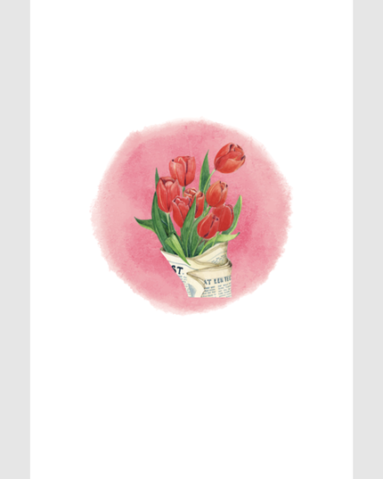 Wenskaart bos tulpen (F15240)
