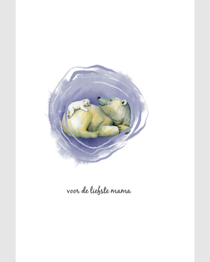 Wenskaart ijsbeer, voor de liefste mama (F15244)