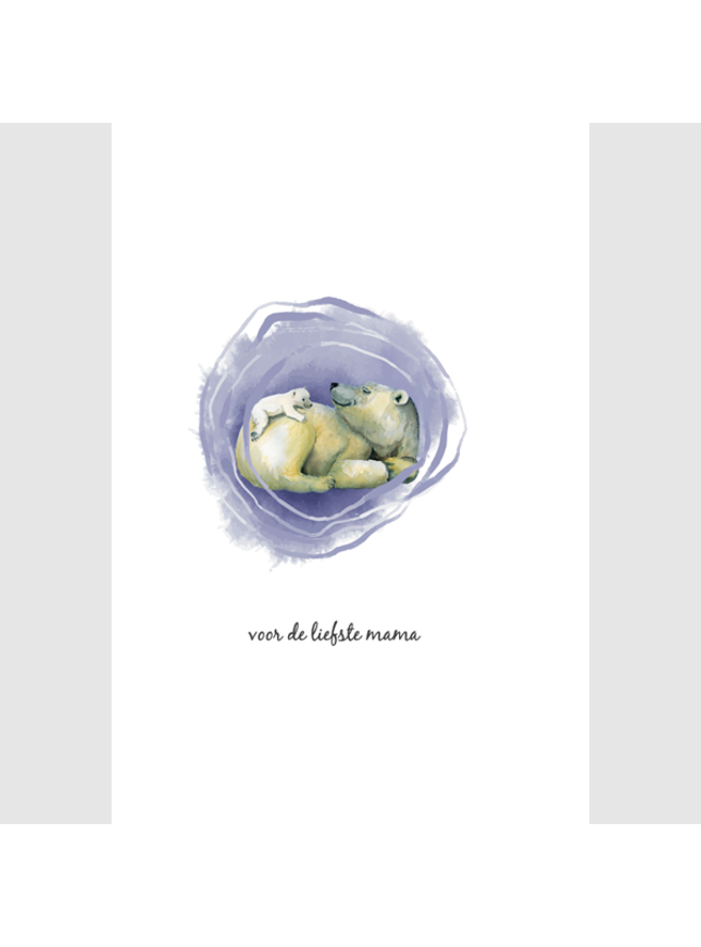 Carte de vœux ours polaire, pour la plus adorable des mamans