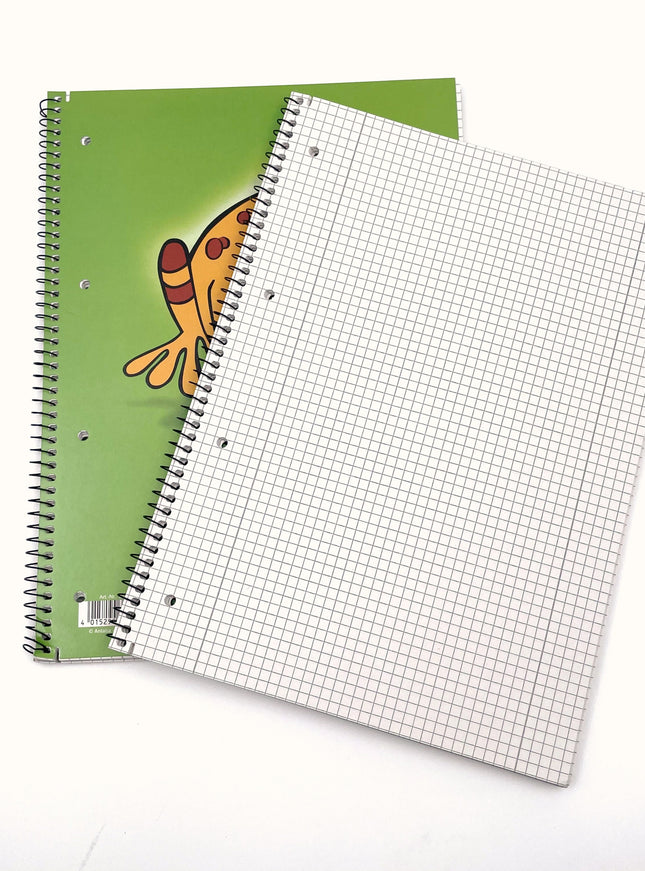 Collegeblok A4 - geruit 5x5 mm - "kikker hey baby…"