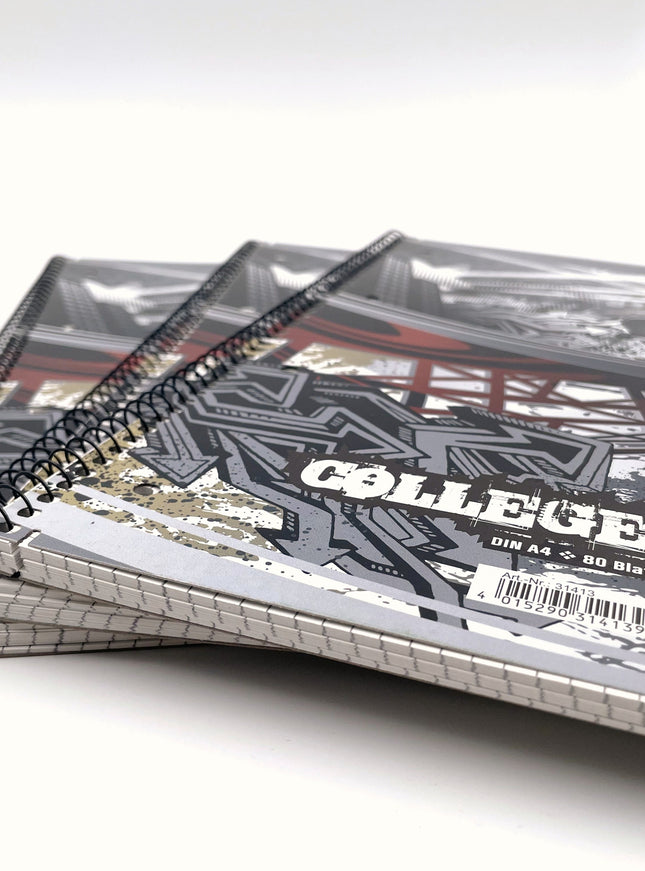 Collegeblok A4 - geruit 5x5 mm - "Streetlife"