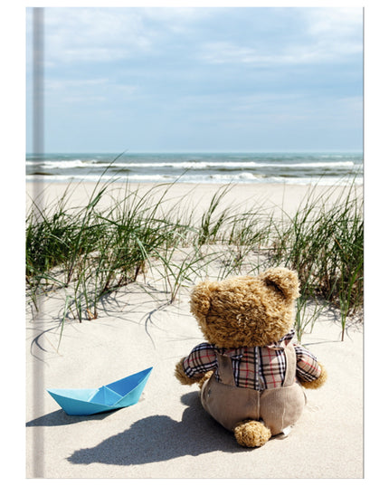 Boek met harde kaft A5 - teddy bij de zee