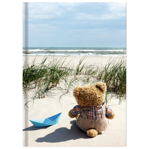 Boek met harde kaft A5 - teddy bij de zee
