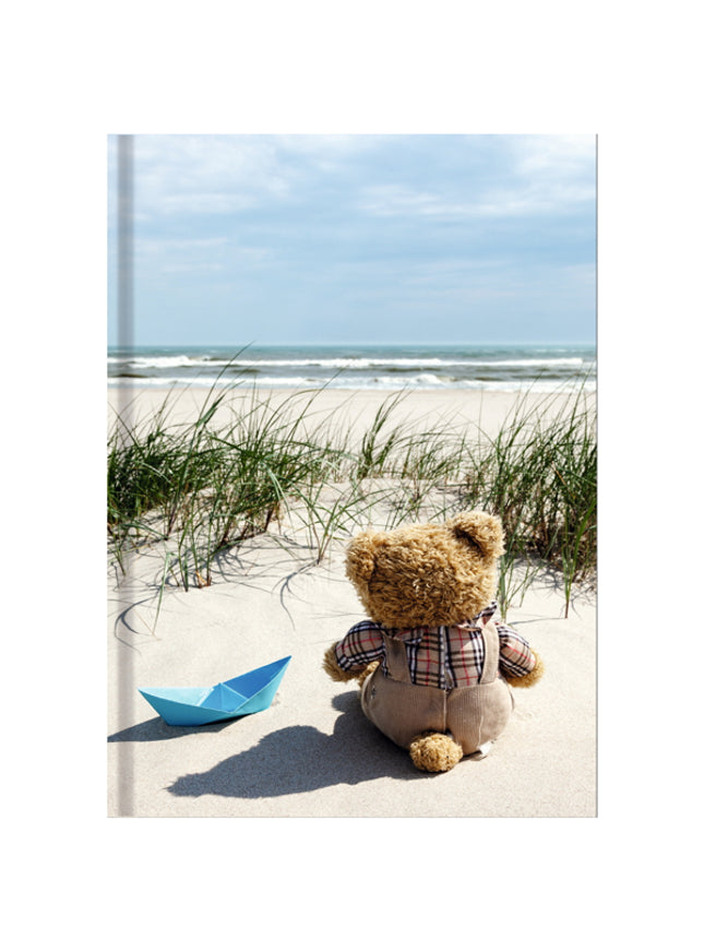 Boek met harde kaft A5 - teddy bij de zee