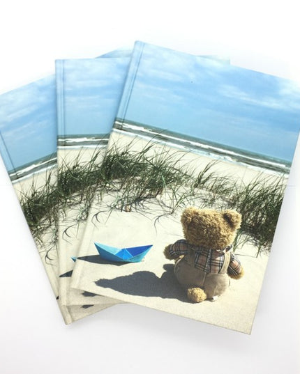 Boek met harde kaft A5 - teddy bij de zee