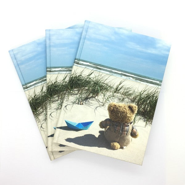 Boek met harde kaft A5 - teddy bij de zee