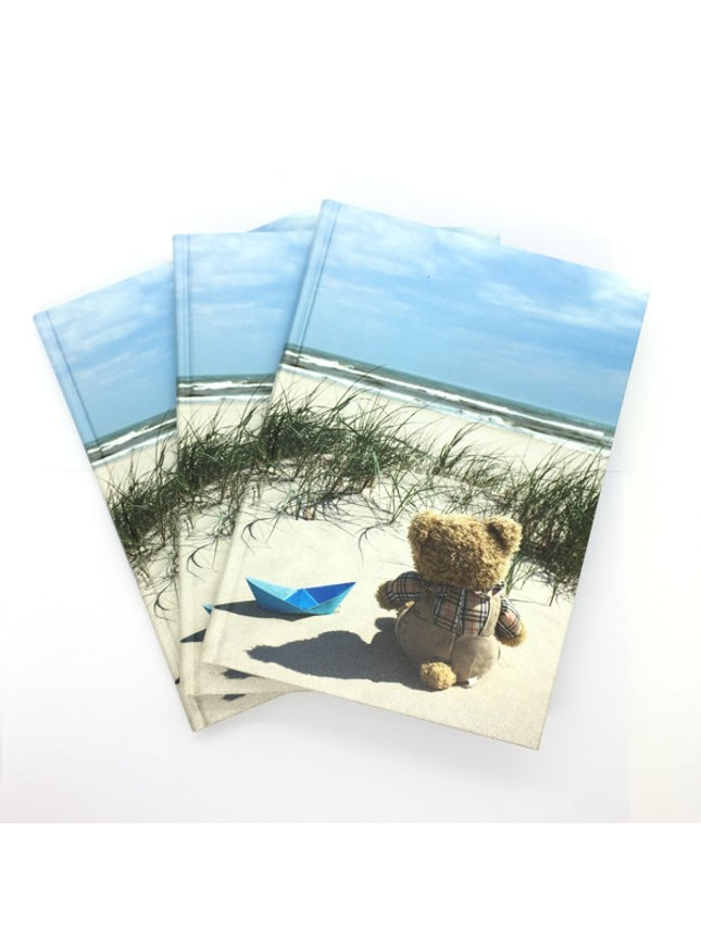 Boek met harde kaft A5 - teddy bij de zee