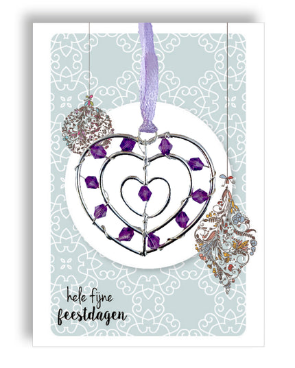 Grand pendentif argenté - lilas