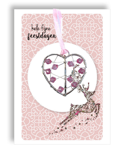 Small silver-colored pendant - pink