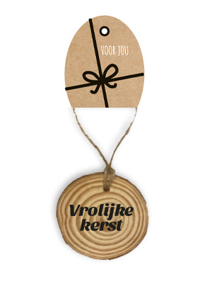 Houten hanger vrolijk kerst (M25010)