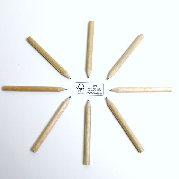 Rond mini-potlood (ca. 9 cm) FSC