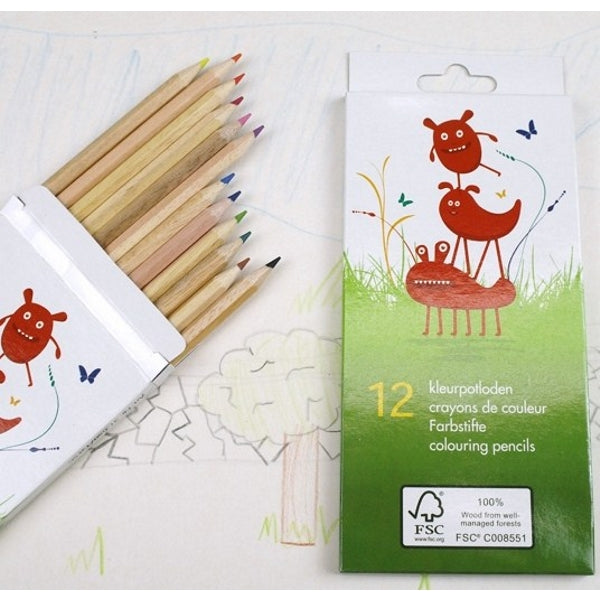 Ecobos doosje met 12 kleurpotloden - FSC 100%
