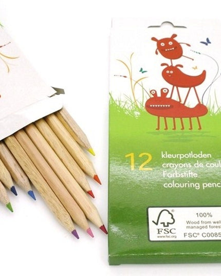 Ecobos doosje met 12 kleurpotloden - FSC 100%