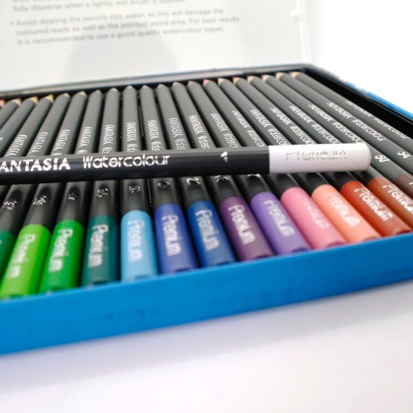 Blikken doos met 24 aquarel-kleurpotloden