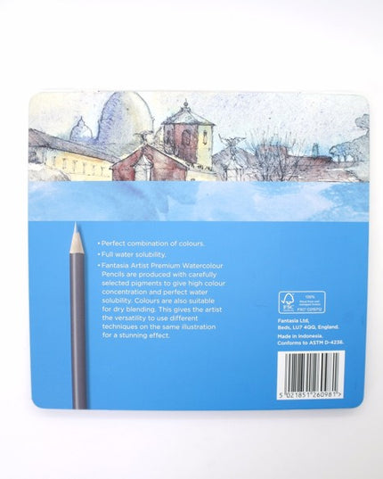 Blikken doos met 24 aquarel-kleurpotloden