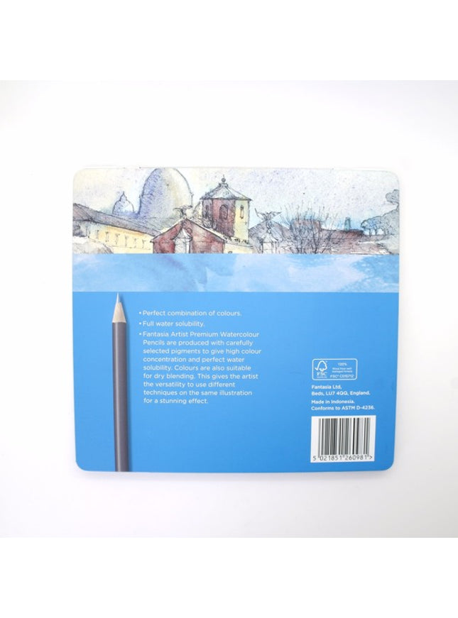 Blikken doos met 24 aquarel-kleurpotloden