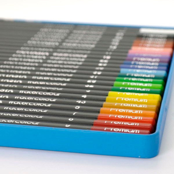 Blikken doos met 24 aquarel-kleurpotloden